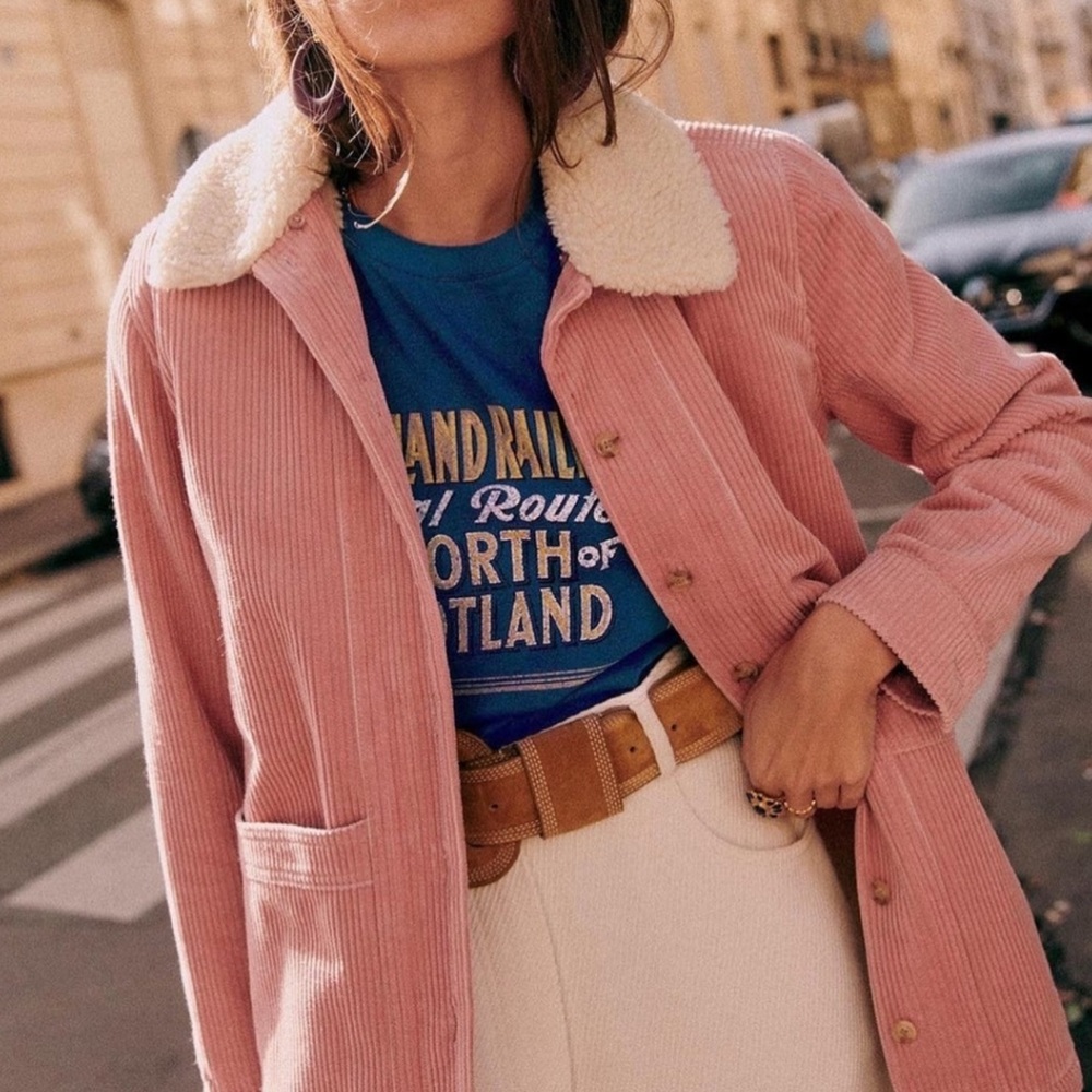 🩷 Sezane Pink Will Jacket size small  🧥